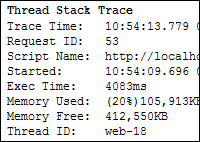 Stack Trace Screenshot