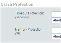 Crash Protection Settings Screenshot