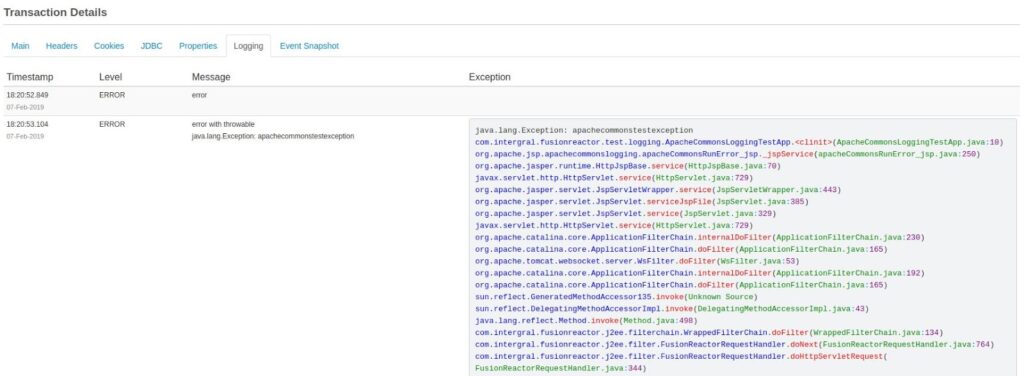 Configuring and Disabling log tracking in FusionReactor, FusionReactor