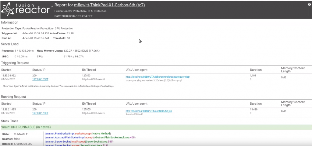 email alert - What's new in FusionReactor 8.3