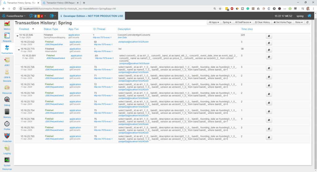 Finding and fixing Spring Data JPA performance issues with FusionReactor, FusionReactor
