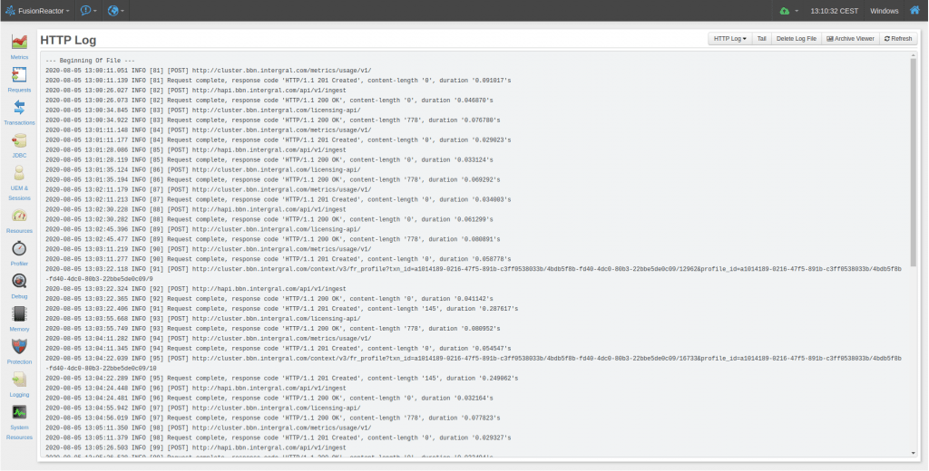 Cloud live mode – just like traditional on-premise FusionReactor, FusionReactor