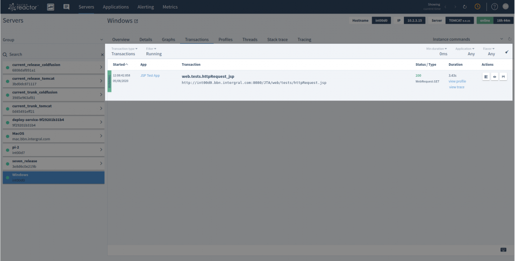 Cloud live mode – just like traditional on-premise FusionReactor, FusionReactor