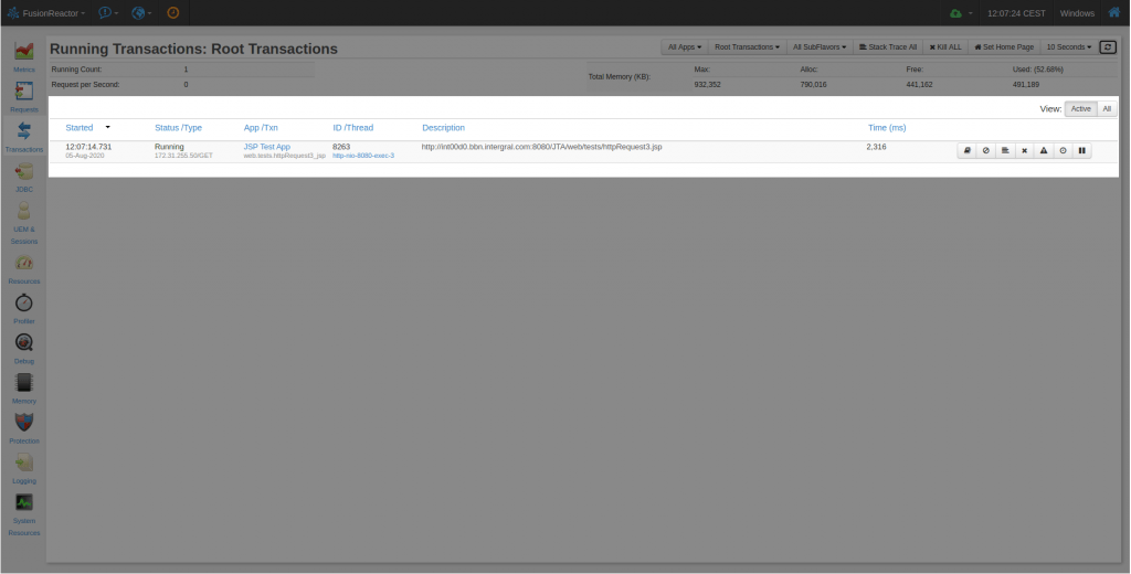 Cloud live mode – just like traditional on-premise FusionReactor, FusionReactor