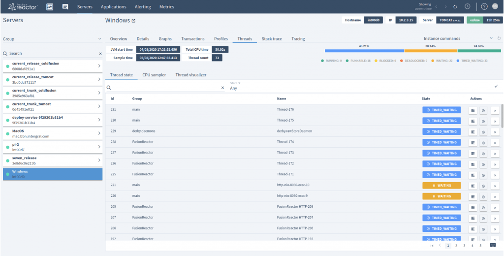 Cloud live mode – just like traditional on-premise FusionReactor, FusionReactor